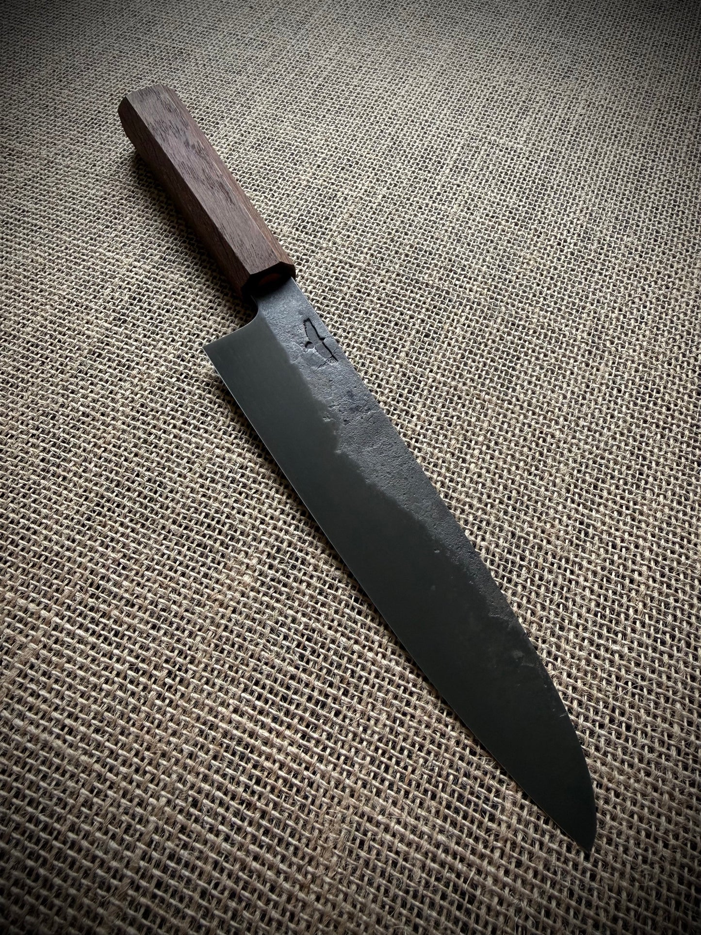 Gyuto | Carbon steel | Brown oak handle