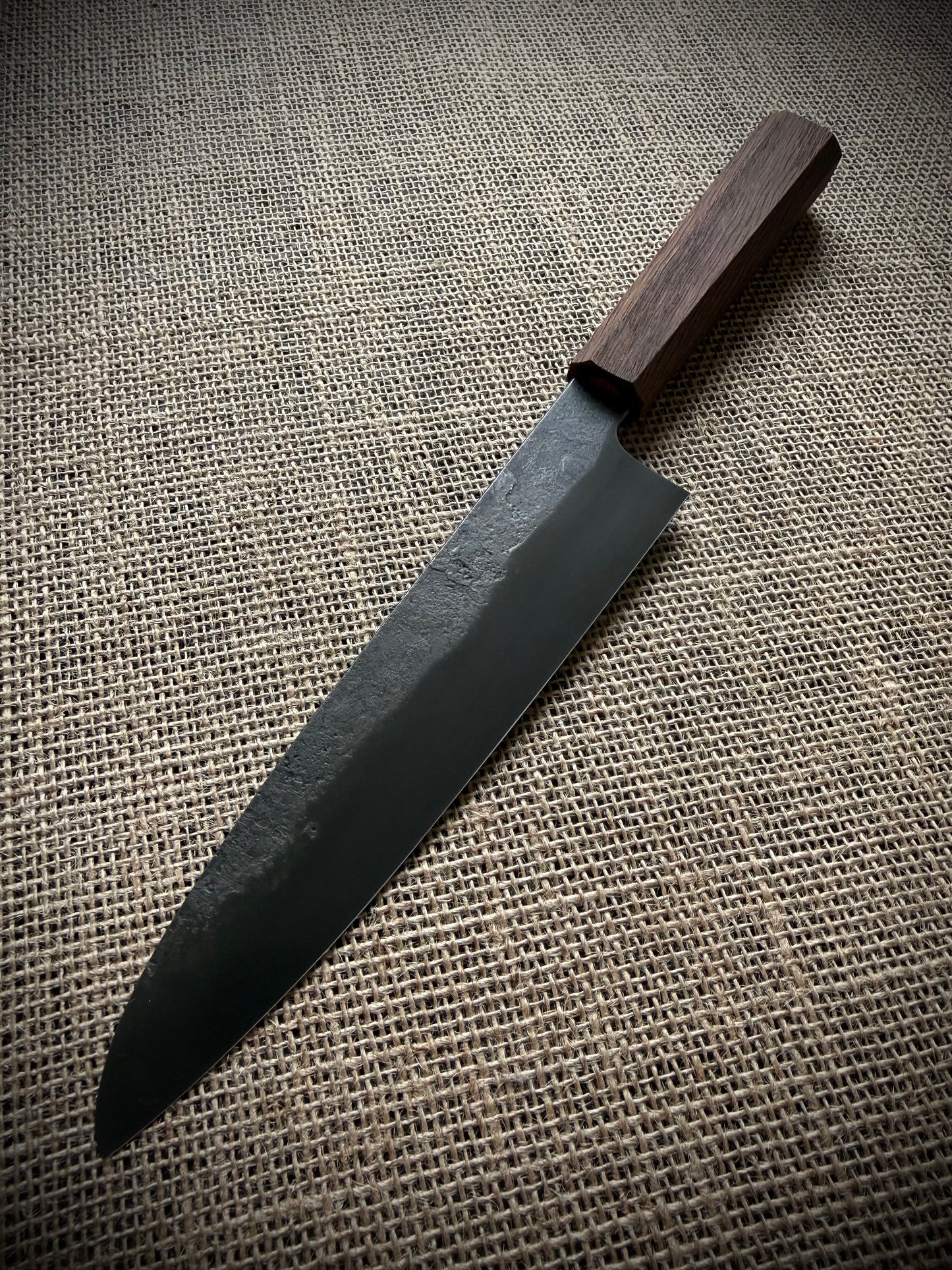 Gyuto | Carbon steel | Brown oak handle