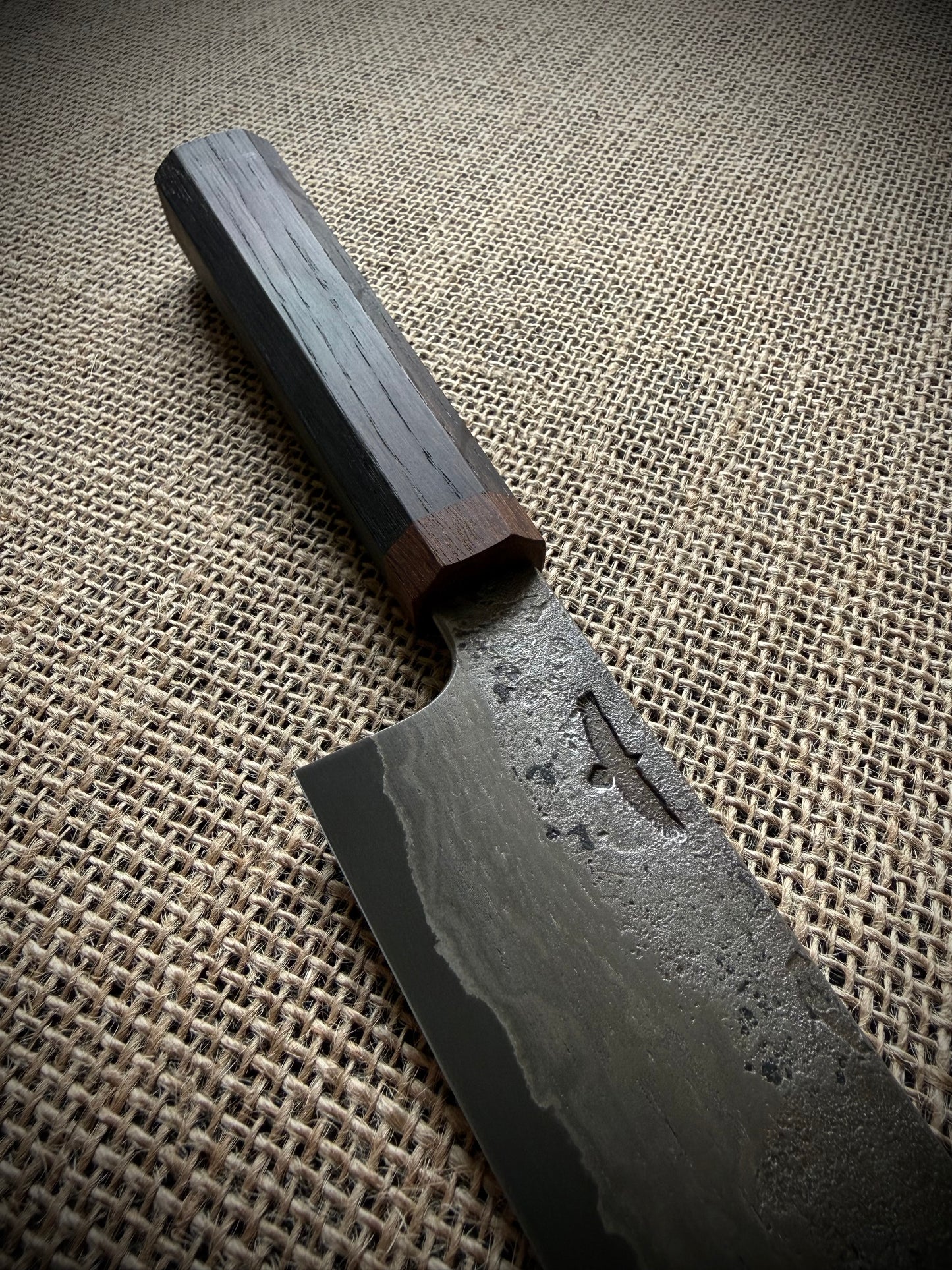 Gyuto | Wrought iron san mai | Bog oak handle