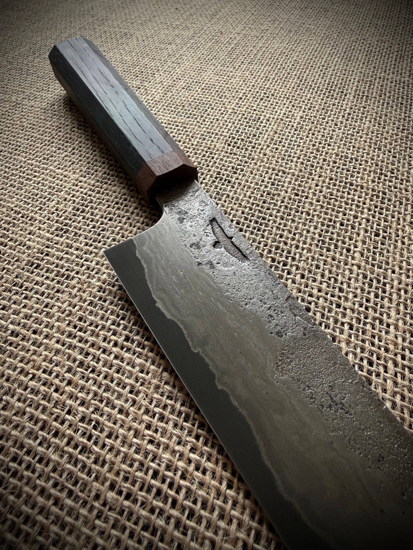 Gyuto | Wrought iron san mai | Bog oak handle