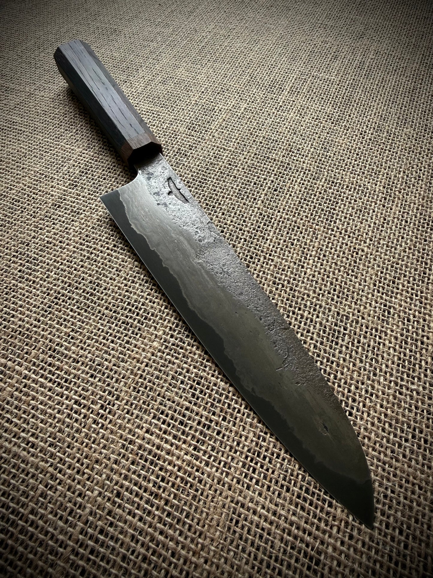 Gyuto | Wrought iron san mai | Bog oak handle
