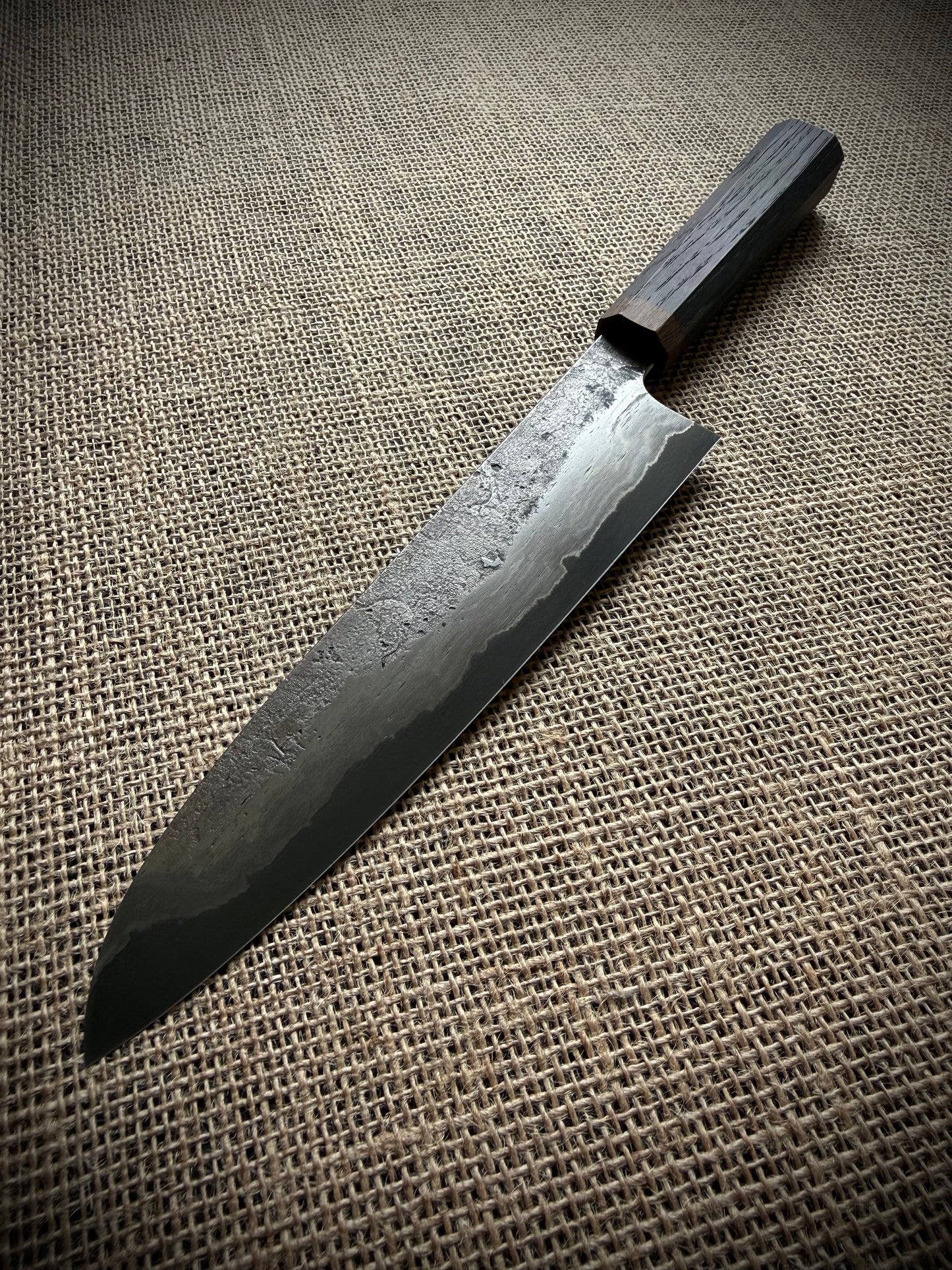 Gyuto | Wrought iron san mai | Bog oak handle