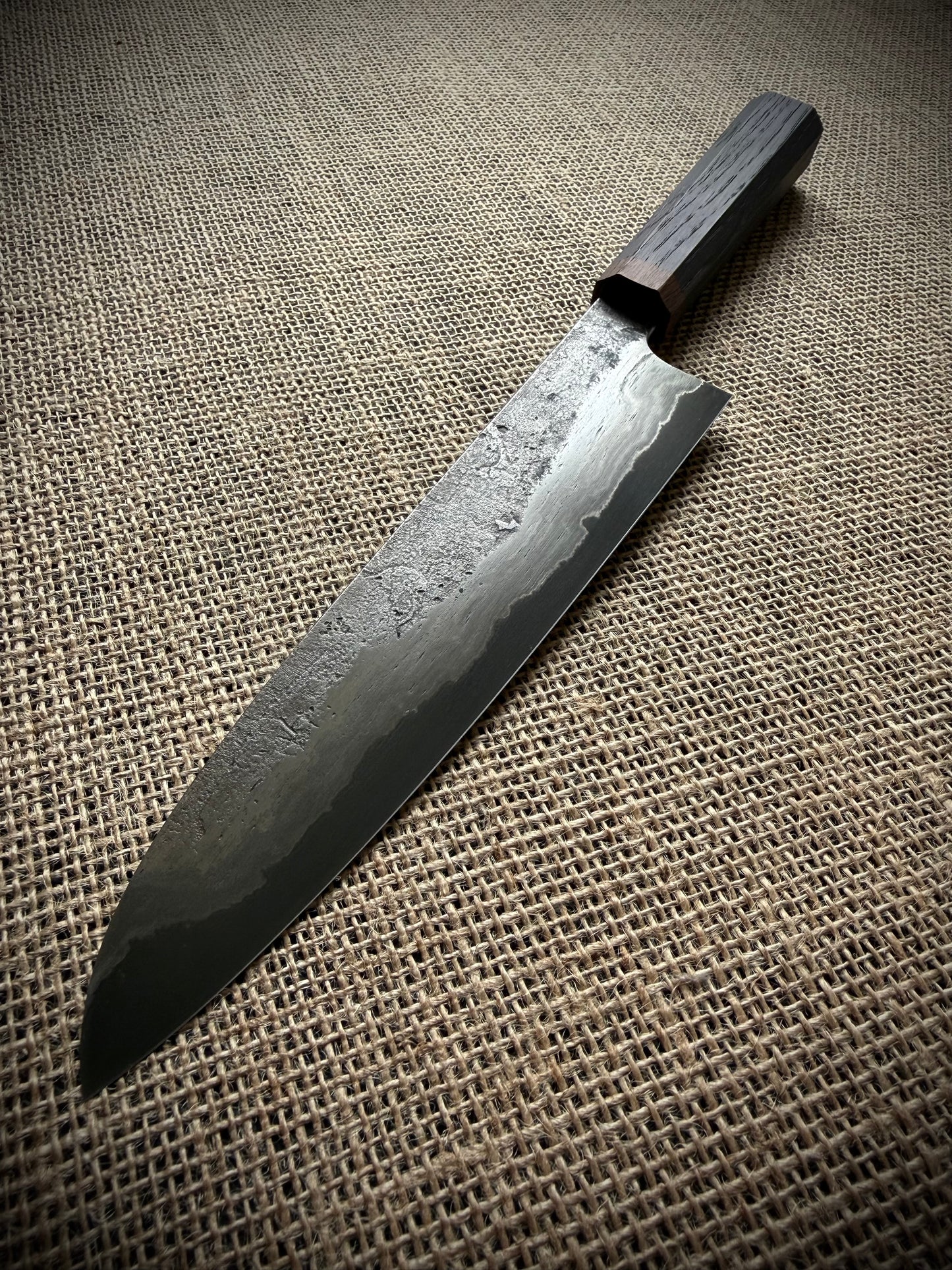 Gyuto | Wrought iron san mai | Bog oak handle