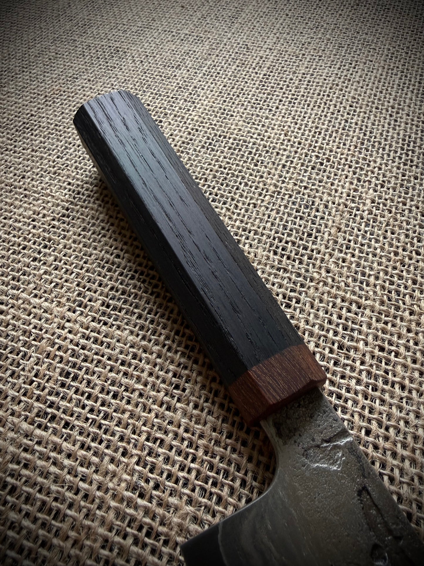 Nakiri | Wrought iron san mai | Bog oak handle