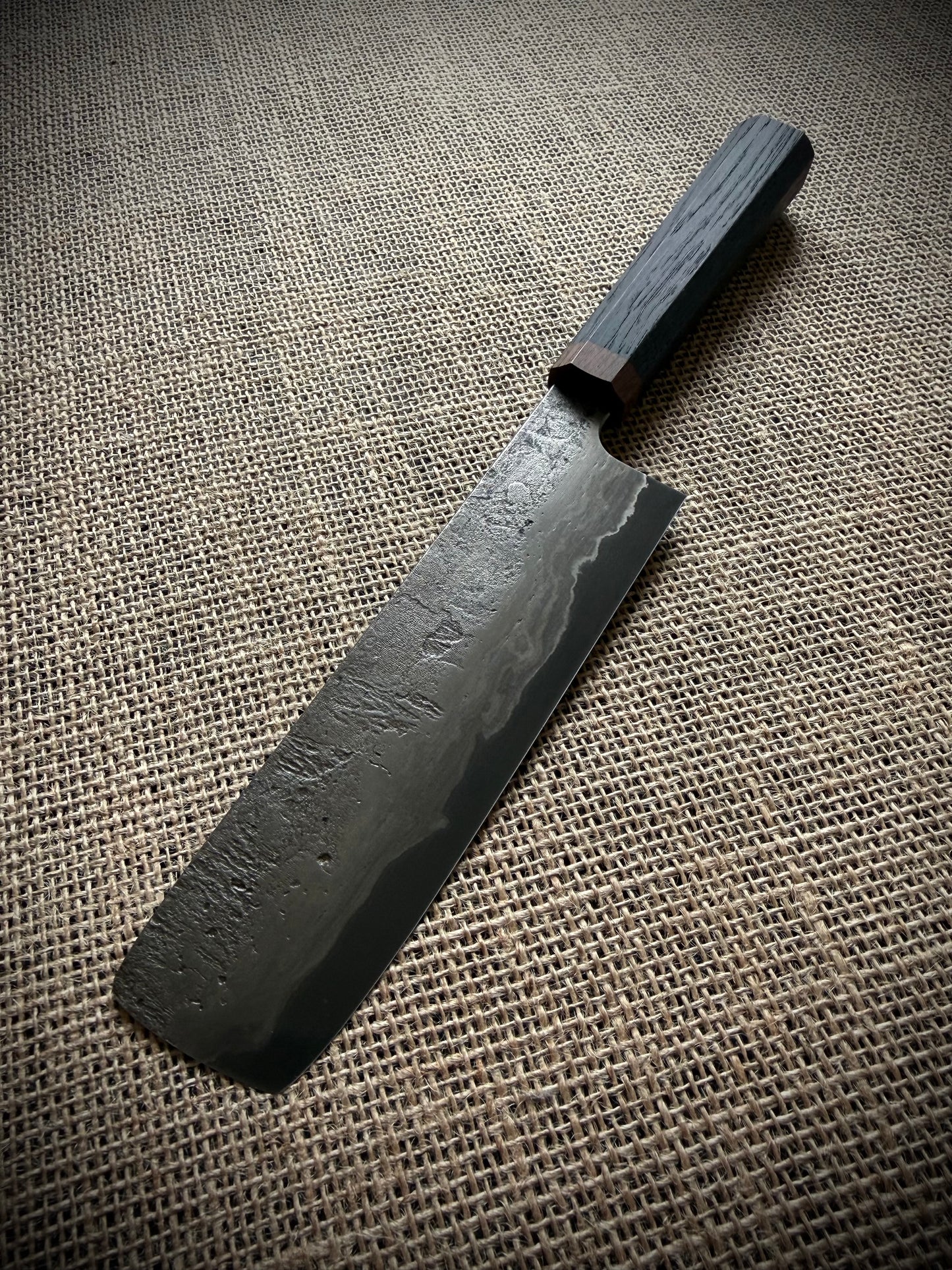 Nakiri | Wrought iron san mai | Bog oak handle