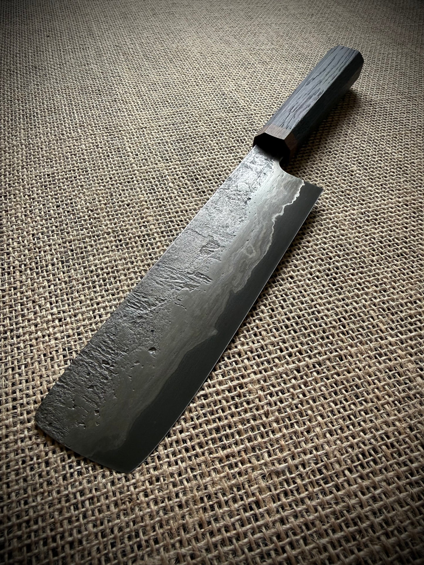 Nakiri | Wrought iron san mai | Bog oak handle