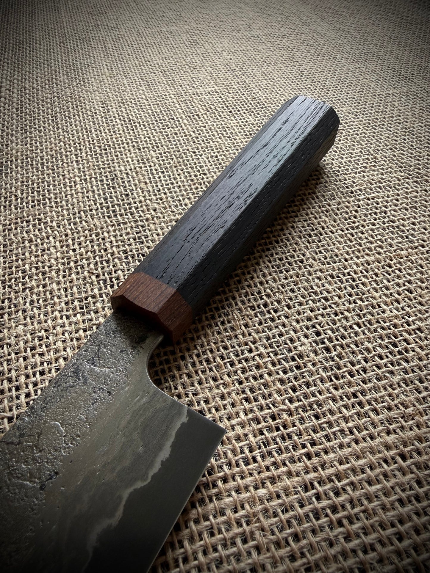 Nakiri | Wrought iron san mai | Bog oak handle