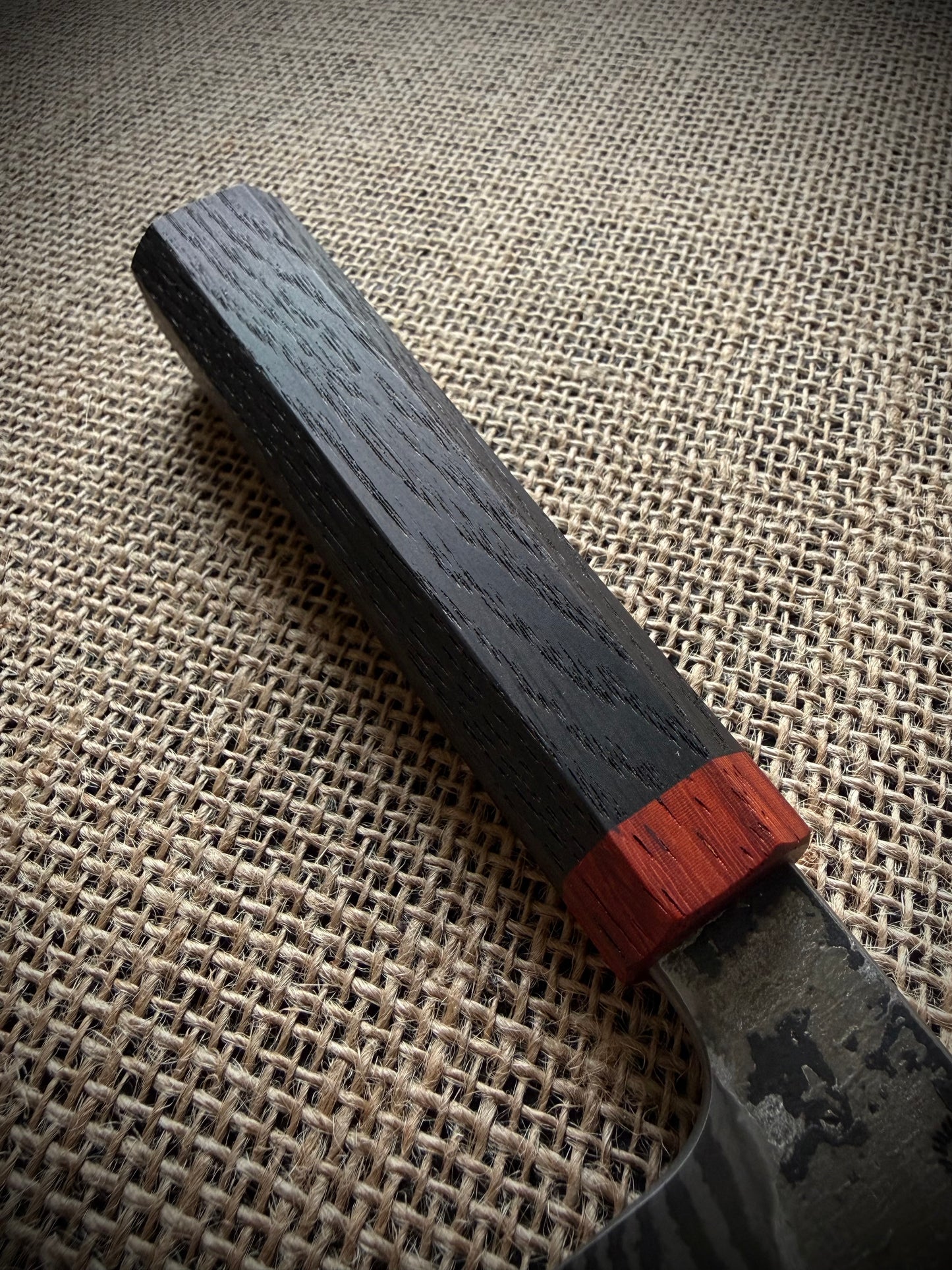 Santoku | Damascus steel | Bog oak handle