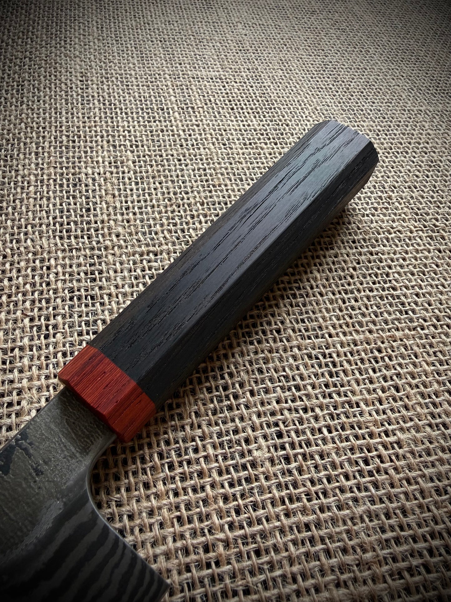 Santoku | Damascus steel | Bog oak handle
